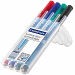 STAEDTLER Lot Etui de 4 Marqueurs non permanent Lumocolor 305M 1mm STAEDTLER Lot Etui de 4 Marqueurs non permanent Lumocolor 305M 1mm