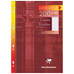 CLAIREFONTAINE Etui de 200 Pages Copies doubles perforées 21x29,7 Q.5x5 + marge Blanc