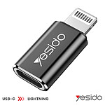 Yesido Adaptateur USB-C vers Lightning pour iPhone iPad Transfert et Charge Rapide Noir / Argent