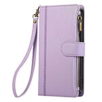 Avizar Étui Portefeuille pour Galaxy S25 Edge à Zip avec Dragonne Détachable Lavande