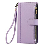 Avizar Étui Portefeuille pour Galaxy S25 / S24 à Zip avec Bandoulière Détachable Lavande