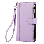 Avizar Étui Portefeuille pour Galaxy A16 / A26 Zippé avec Bandoulière Détachable Lavande