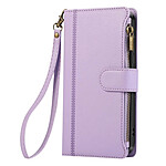 Avizar Étui Portefeuille pour Galaxy A36 Zippé avec Bandoulière Détachable Lavande