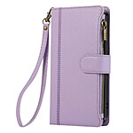 Avizar Étui Portefeuille pour Galaxy S24 FE à Zip avec Bandoulière Détachable Lavande