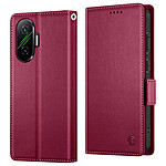 Avizar Étui Portefeuille pour Poco F7 Aimanté avec Support et Rangement Cartes Bordeaux