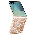 Avizar Coque pour Samsung Galaxy Z Flip 7 Pailletée Scintillante Ultra-Chic Rose champagne