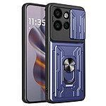 Avizar Coque pour Motorola Edge 50 Neo avec Cache Caméra / Support / Porte-cartes Bleu nuit