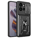 Avizar Coque pour Motorola Edge 50 Neo avec Cache Caméra / Support / Porte-cartes Noir