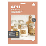 APLI Paquet de 100 étiquettes kraft pour jet d'encre 99,1x57mm