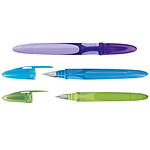 BIC Lot de 20 Stylos plume EASY CLIC Corps coloris aléatoire Encre Bleu