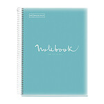 APLI Cahier A4 Carnet Emotions 80 Feuilles 90 g/m² Séyès Spirale Perforation 4 trous, Bleu ciel