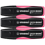 STABILO Surligneur GREEN BOSS Pointe Biseautée 2-5 mm Rose x 3