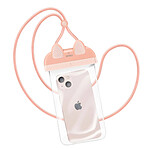 wiwu Housse Étanche IPX8 pour Téléphone 7" Design Oreilles de Chat Rose