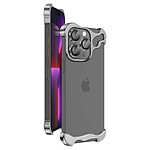 Avizar Protection Design pour iPhone 13 Pro Coque Bumper Métallique Renforcée Argent