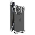 Avizar Protection Design pour iPhone 15 Pro Max Coque Bumper Métallique Renforcée Argent