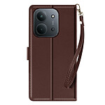 Avizar Étui Portefeuille pour Xiaomi Redmi 15C Magnetique avec Dragonne et Support Marron foncé