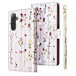 Avizar Étui Portefeuille pour Samsung Galaxy A17 avec Dragonne et Support Vidéo Blanc