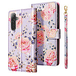 Avizar Étui Portefeuille pour Samsung Galaxy A17 avec Dragonne et Support Vidéo Rose antique