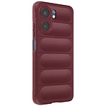 Avizar Coque en Silicone pour Oppo A5x Design Texturé en Relief Soft-Touch Bordeaux