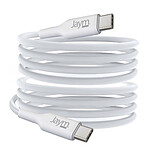 Jaym Câble Charge 5A et Synchro USB-C vers USB-C PD 3.0 100W 2m Blanc