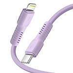 Forever Câble de Charge 2.4A et Synchro USB-C vers Lightning 27W 1,8m Violet