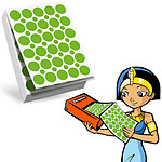 CLÉOPÂTRE Recharge 1 paravent 60 feuilles 1800 gommettes rondes 18mm pour 'Eco-Pack' (vert)