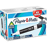 PAPER MATE Marqueur tableau blanc, pointe ogive, noir x 12 PAPER MATE Marqueur tableau blanc, pointe ogive, noir x 12