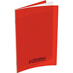 CONQUÉRANT Cahier 17 x 22 cm Grands Carreaux Seyès 140 Pages Couverture Polypro Rouge