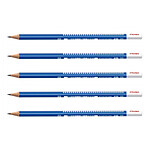 PENTEL Crayon Graphite en Bois de Cèdre Corps Triangulaire Mine Collée 2B x 5