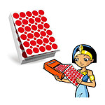 CLÉOPÂTRE Recharge 1 paravent 60 feuilles 1800 gommettes rondes 18mm pour 'Eco-Pack' (rouge)