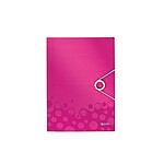 LEITZ Chemise WOW 3 rabats à élastique polypro 150 feuilles A4 Rose Métallique