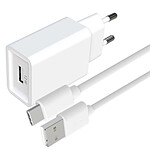 Jaym Pack de Charge Chargeur Secteur USB-A 2.4A avec Câble USB-A vers USB-C 1.5m Blanc