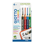 GIOTTO Boîte de 4 crayons effaçables à sec pour ardoises et tableaux blancs GIOTTO Boîte de 4 crayons effaçables à sec pour ardoises et tableaux blancs