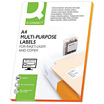 Q-CONNECT Étiquette adhésive 38.1x21.2mm coins arrondis imprimante jet d'encre laser copieur 100 feuilles 6500 unités