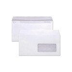 CLAIREFONTAINE Enveloppes auto-adhésives blanches 11x22 fenêtre 4,5x10 cm (position 2x2 cm) 80g