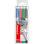STABILO Etui de 4 marqueurs permanent Write-4-all S Superfin 0,4mm Assortis