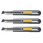 OLFA Cutter FWP-1 Lame de 12,5 mm Acier Inox Gainé Noir x 3