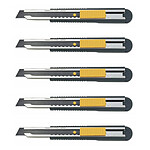 OLFA Cutter FWP-1 Lame de 12,5 mm Acier Inox Gainé Noir x 5