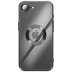 Avizar Coque pour iPhone 16e avec Contour Chromé en Silicone Souple Noir