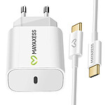 Mayaxess Chargeur Secteur 20W pour Google Pixel 10 Pro avec Câble USB-C 1m Blanc