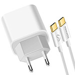 Mayaxess Chargeur Secteur pour iPhone 17 Air 20W avec Câble USB-C 1m Blanc