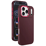 Avizar Coque pour iPhone 17 Pro Max Finition Mat avec Contour Caméra Métallisé Bordeaux
