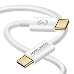 Mayaxess Câble de charge USB-C / USB-C 1m 20W iPhone 17 / 17 Pro / 17 Pro Max / 17 Air Blanc