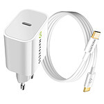 Mayaxess Chargeur Secteur 20W pour Google Pixel 10 + Câble USB-C 1m Blanc