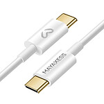 Mayaxess Câble de charge pour iPhone 17 USB-C / USB-C 1m Blanc