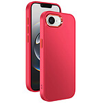 Avizar Coque pour iPhone 16e Finition Mat avec Contour Caméra Métallisé Rouge