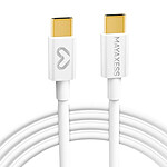 Mayaxess Câble de charge USB-C pour Samsung Galaxy S25 Ultra 1m Blanc