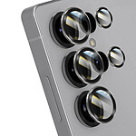 Forcell Verre Trempé Caméra pour Galaxy S25 Ultra Anti-rayures Cadre en Aluminium Blanc