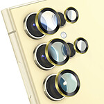 Forcell Verre Trempé Caméra pour Galaxy S24 Ultra Anti-rayures Cadre en Aluminium Dorée