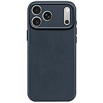 Decoded Coque pour iPhone 17 Pro MagSafe en Cuir Antichocs Bleu marine